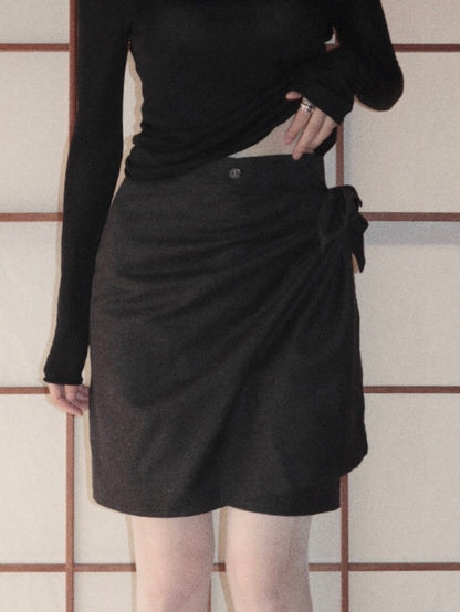 MaxMara dark  gray wrap wool pants
