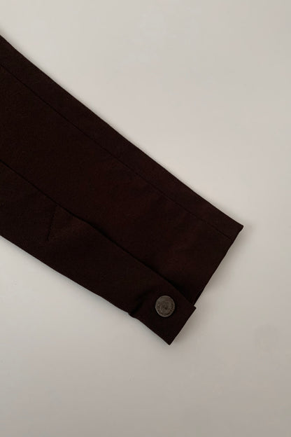 dark brown zip light jacket