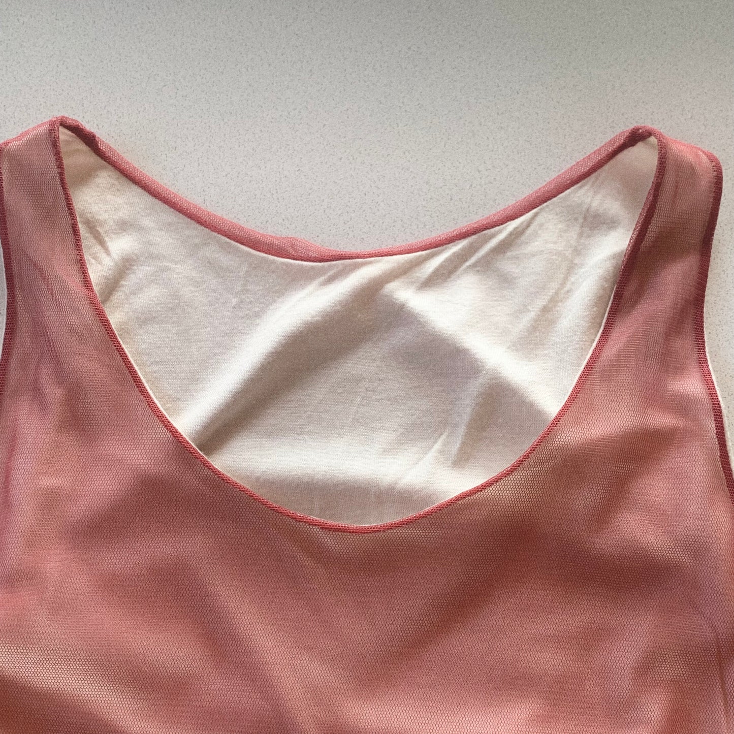 Italy dusty red sheer tops