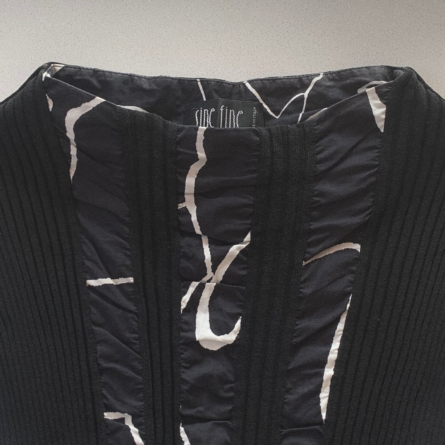 Italy rib print vest