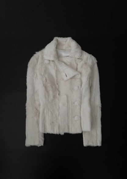 goat fur double breasted  jacket