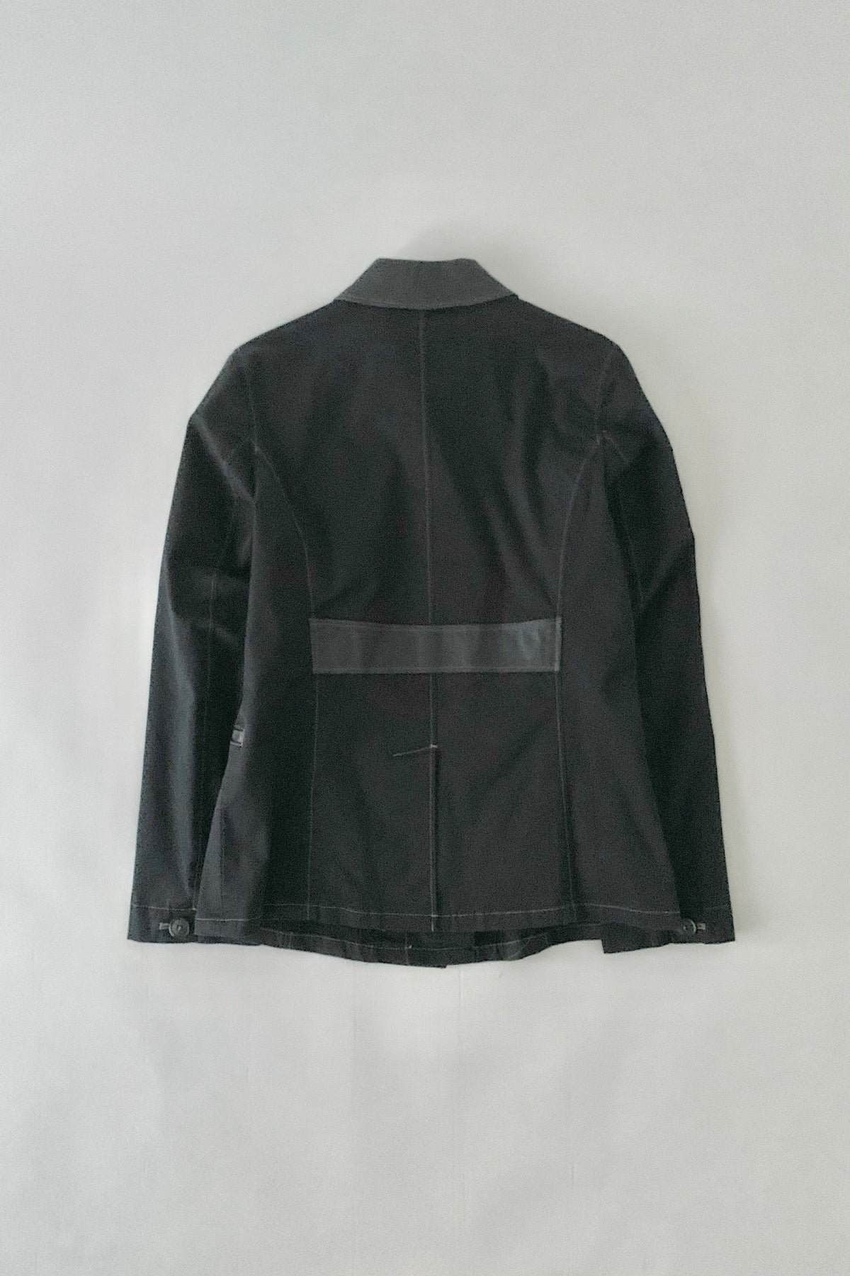 dark green collar leather jacket