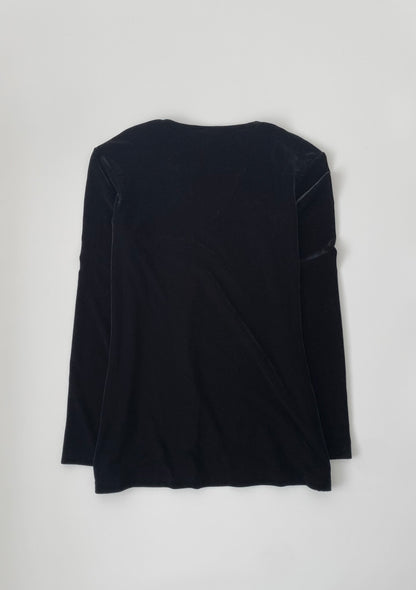 Ralph Lauren black v neck velours tops