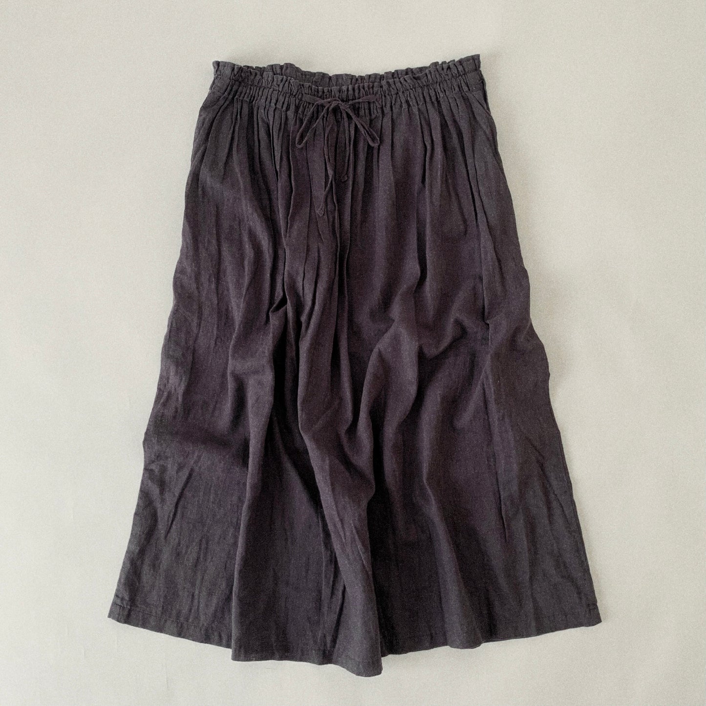 charcoal gray linen skirt