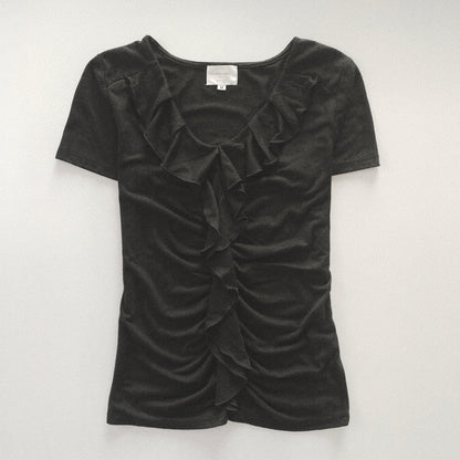 black center frill T tops