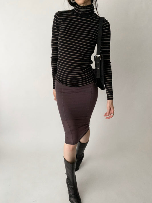 navy and beige stripe wool knit