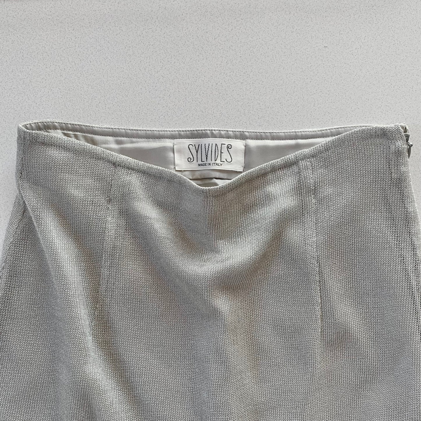 Italy silver summer knit skirt