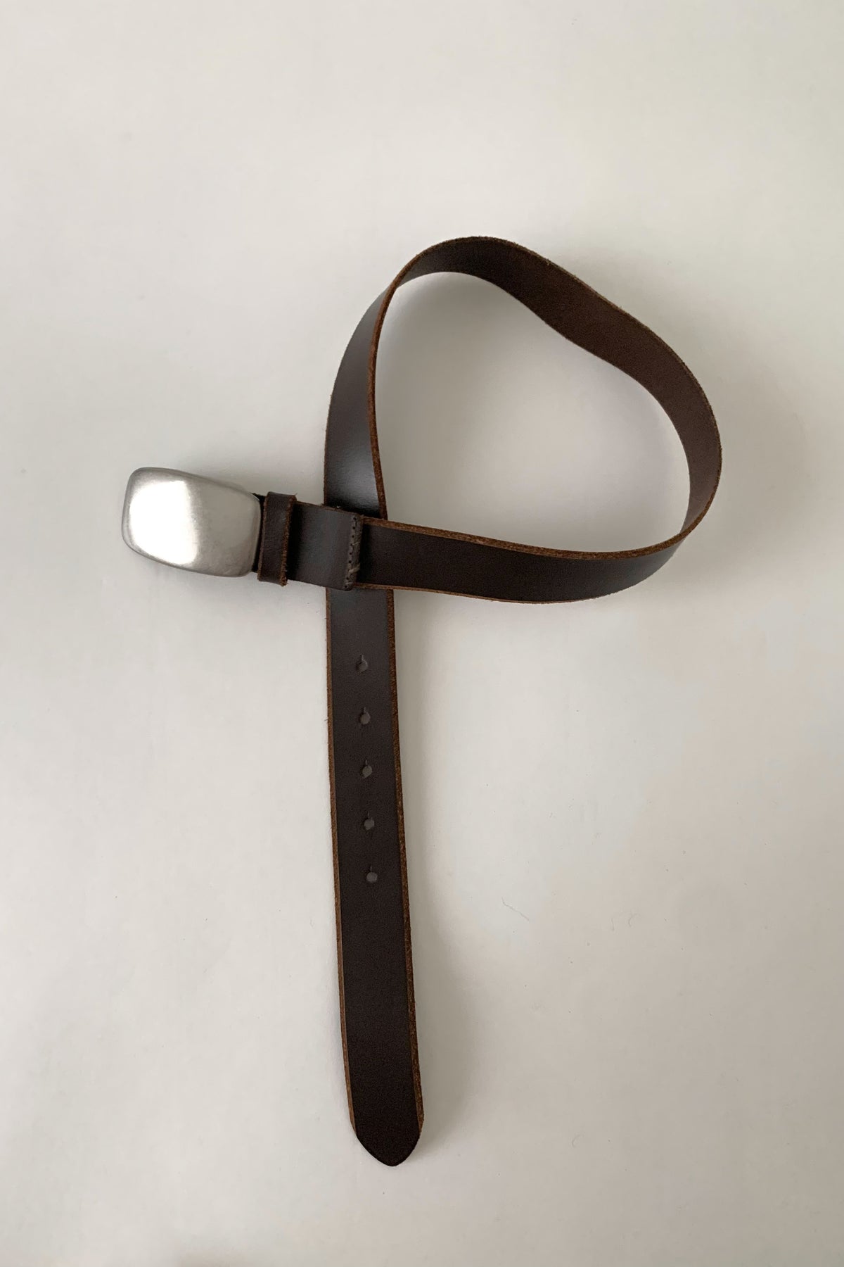 brown silver buckle belt