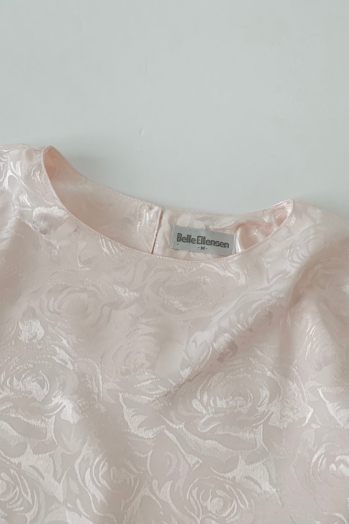 pink satin printed blouse