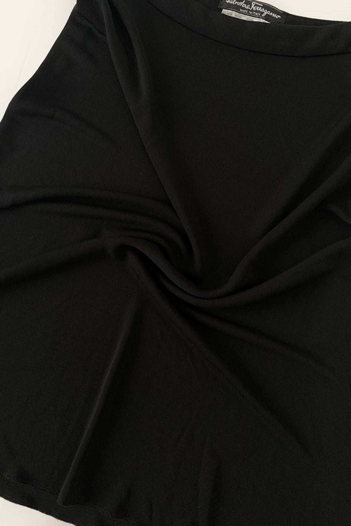 Salvatore ferragamo black midi skirt