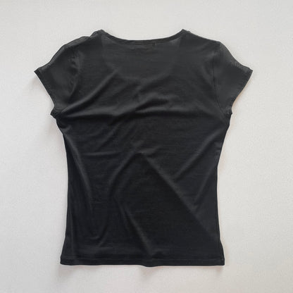 black semi-sheer tops