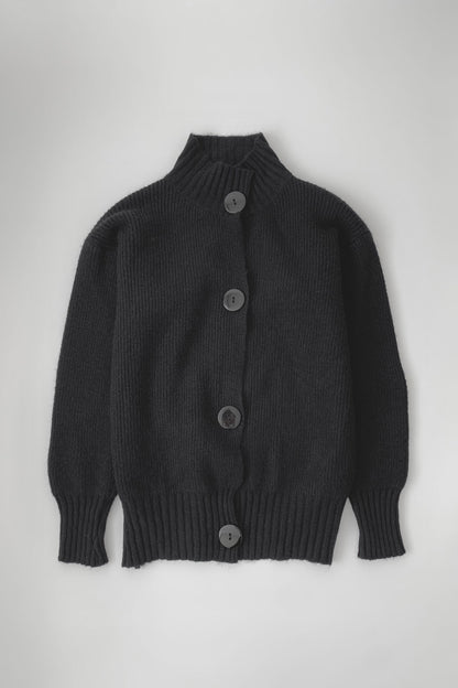 black big buttons over sized knit