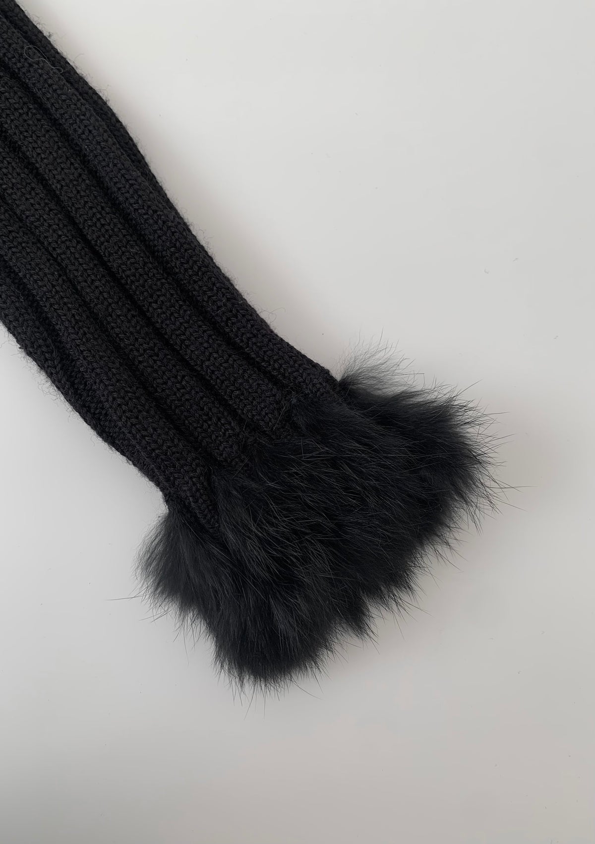 black fur knit short cardigan