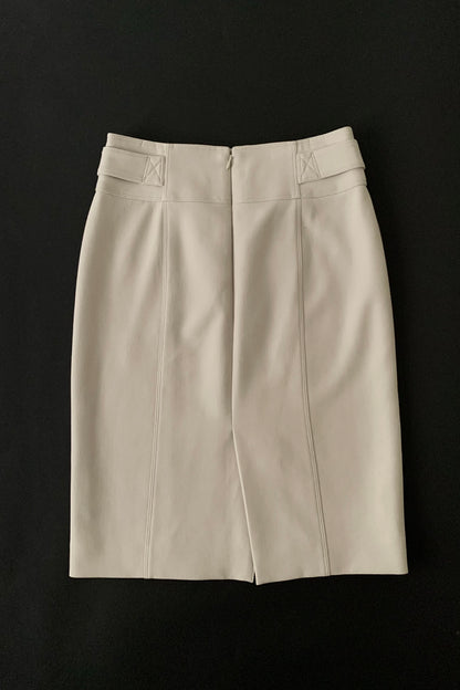 Burberry light beige side buttons skirt