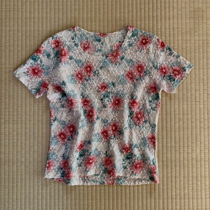 flower patterned T tops