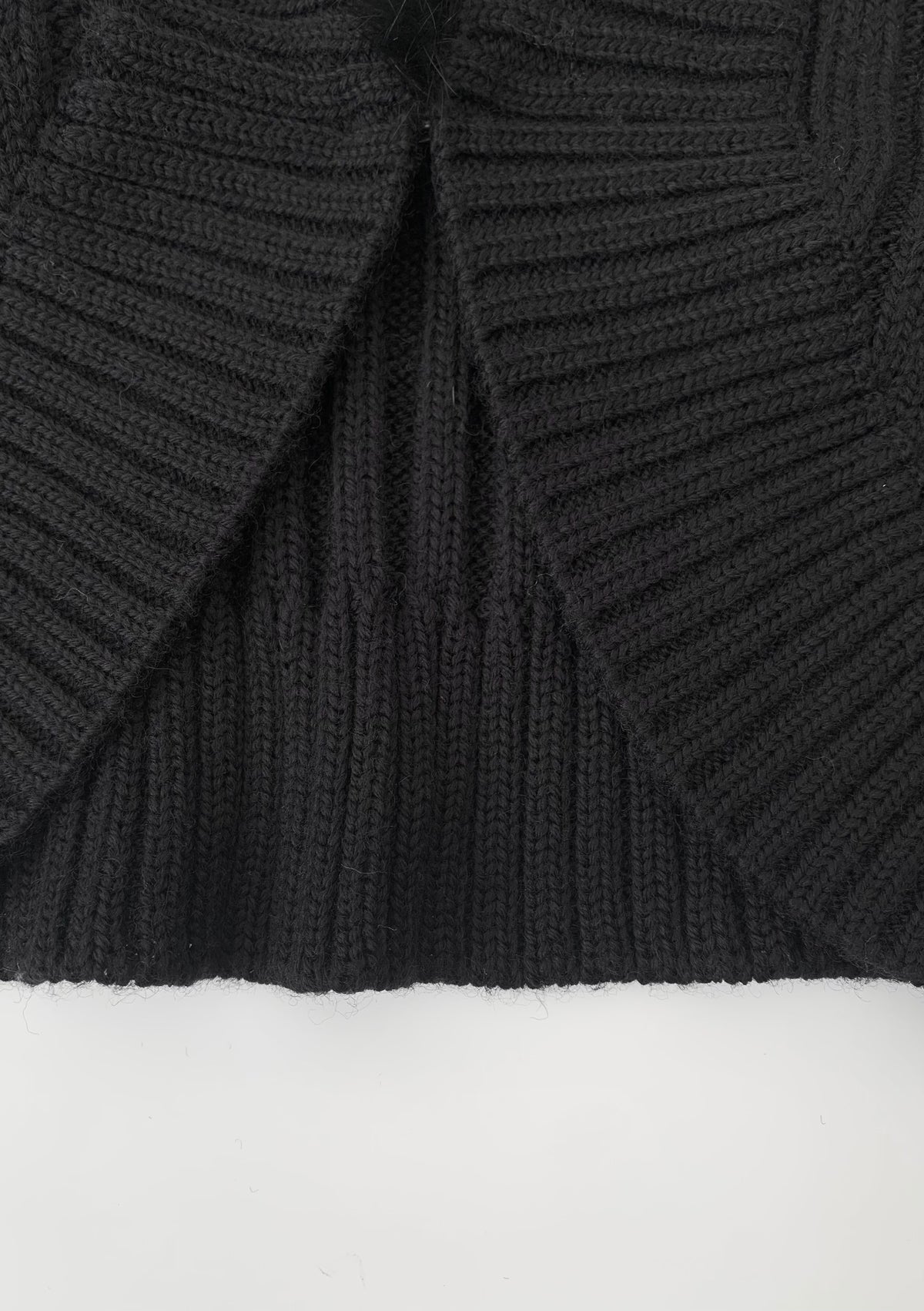black fur knit short cardigan