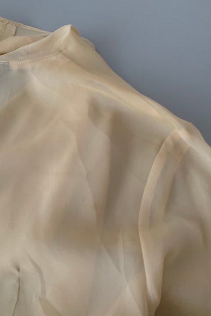 cream see-through cardigan