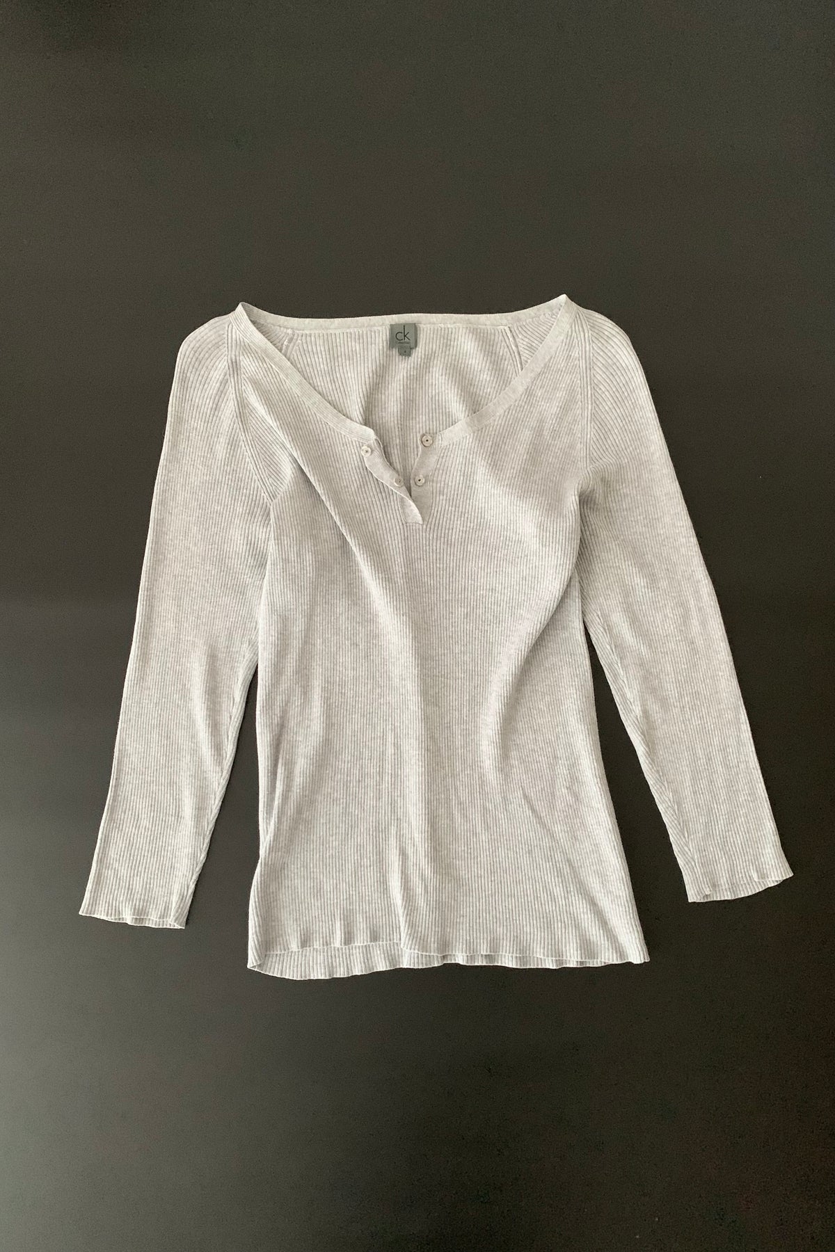 Calvin Klein gray rib cotton tops