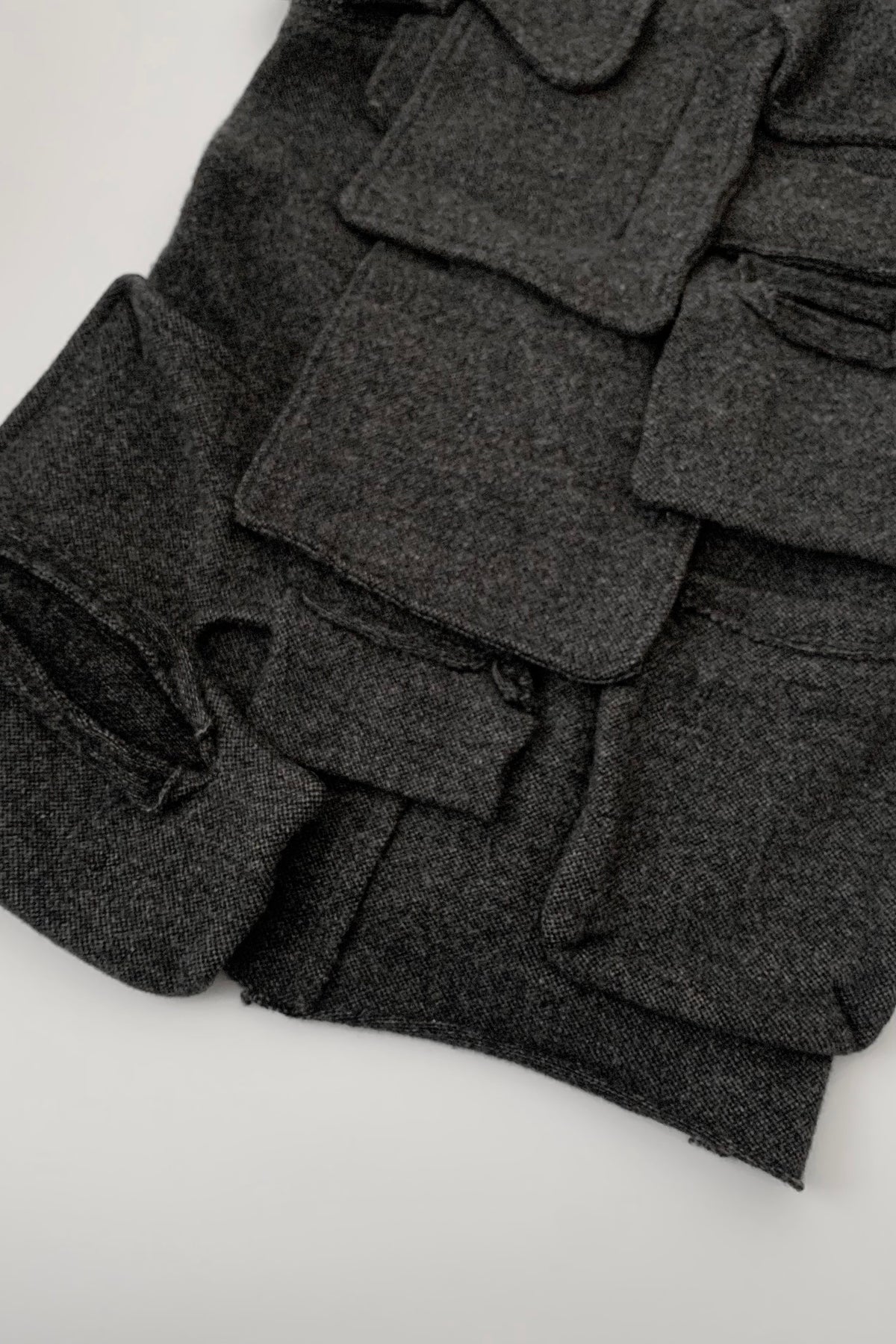 dark gray patchwork wool tops