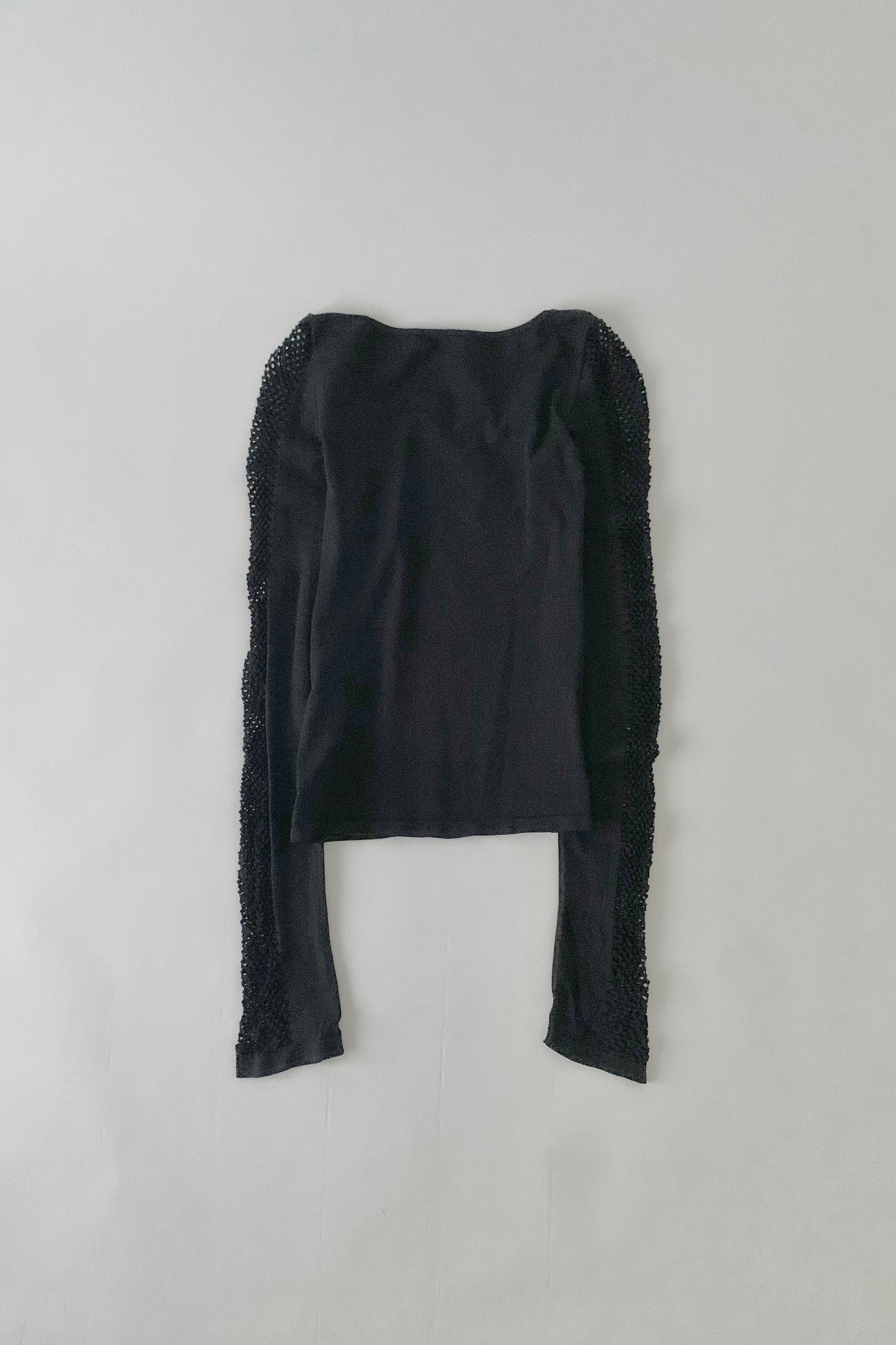 DKNY black mesh long sleeves