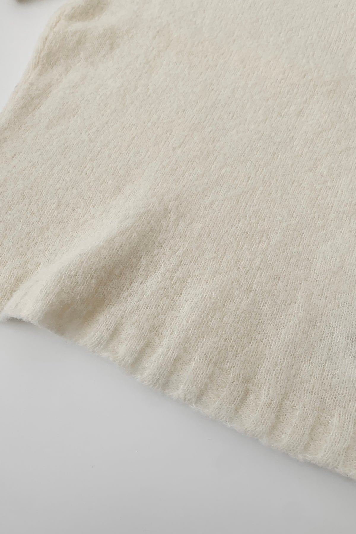 Italy ivory knit short sleeve tops