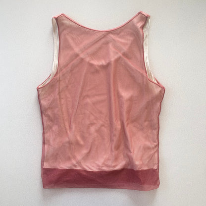 Italy dusty red sheer tops