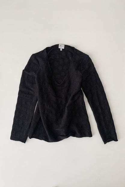 ARMANI black dot & stripe tops