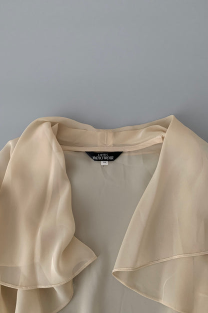 cream see-through cardigan