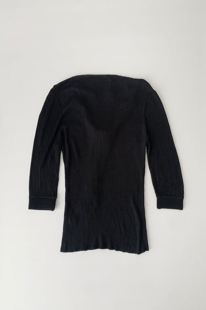black rib tie design tops