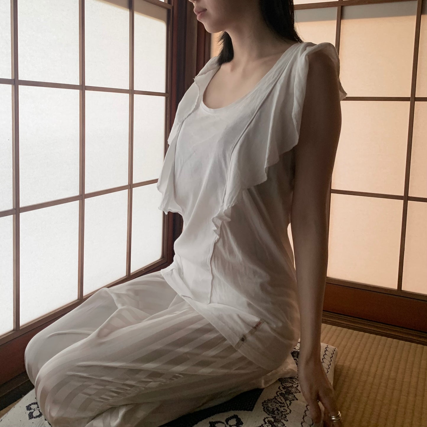 DIESEL white frill tunic
