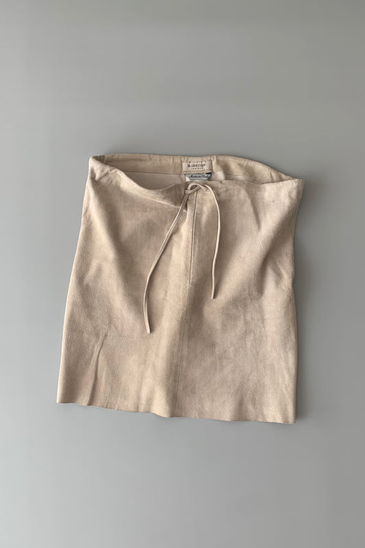 Italy suede leather mini skirt