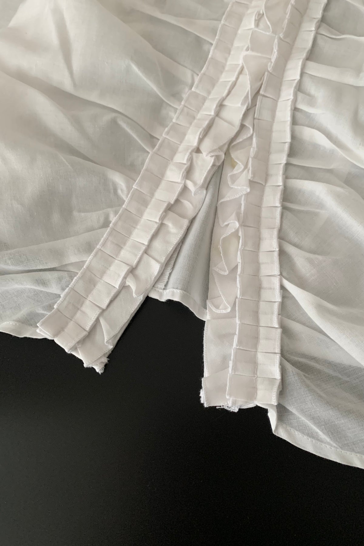 white centre frill blouse