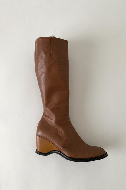 Italy brown long boots