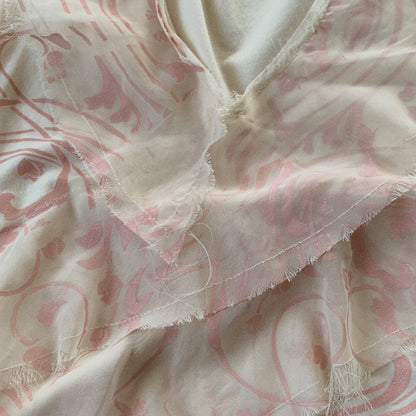 pink beige chiffon design tops
