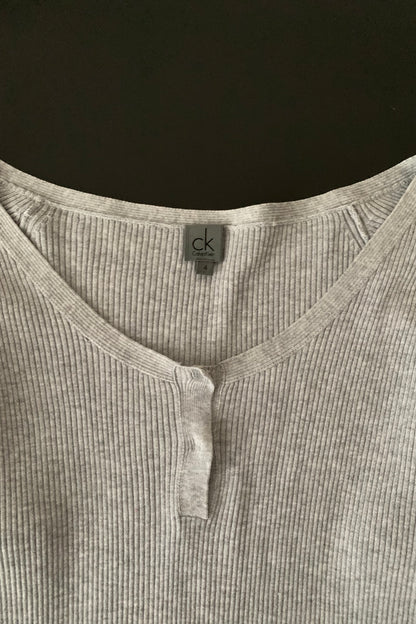 Calvin Klein gray rib cotton tops