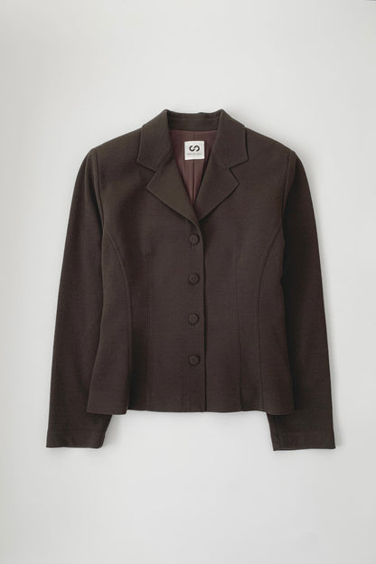 dark brown single breasted jacket