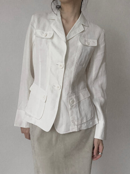 white linen light jacket