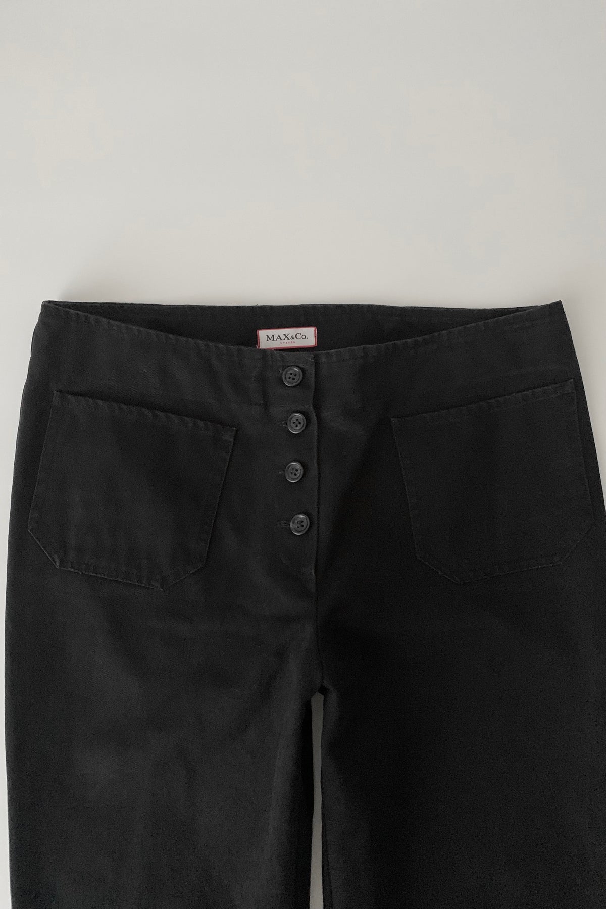black waist buttons cotton pants