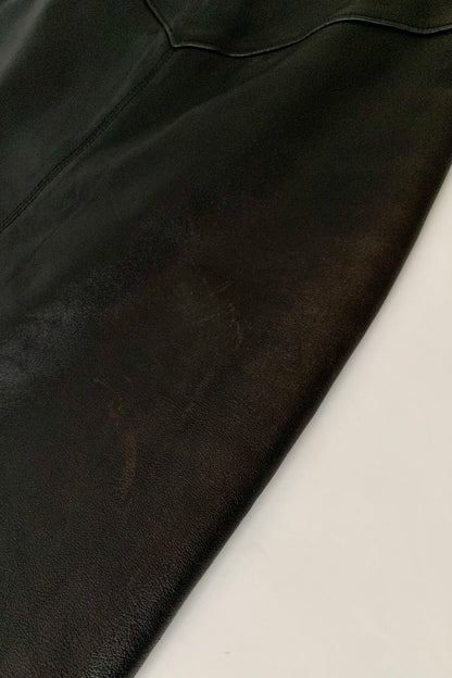 dark brown vintage leather skirt