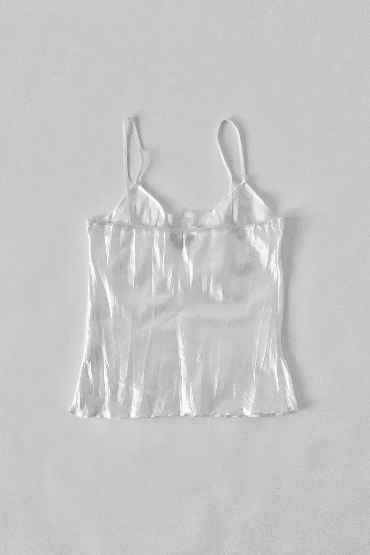 white satin lace camisole
