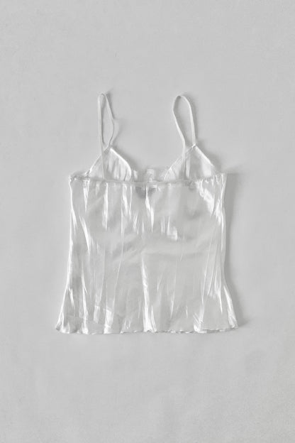 white satin lace camisole