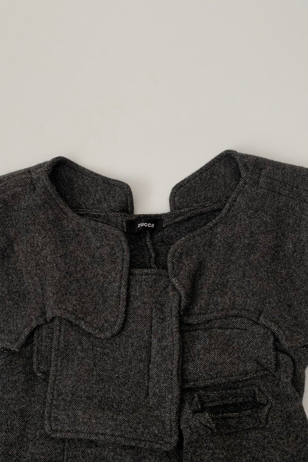 dark gray patchwork wool tops