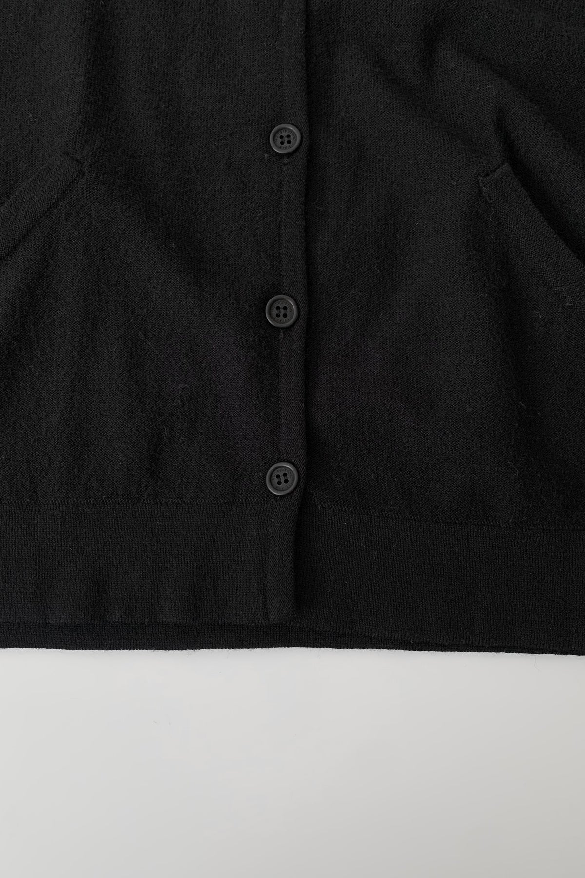 Italy black wool collar knit cardigan