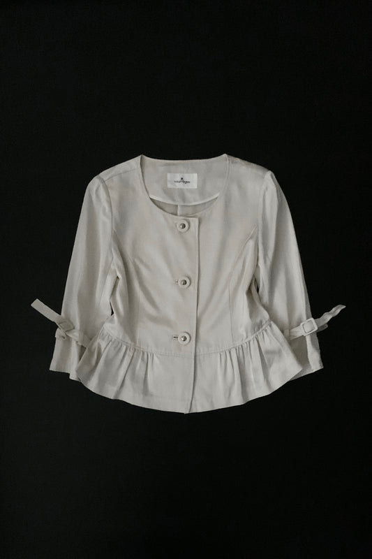 courreges cream satin short jacket