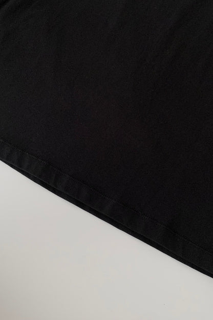 Italy black neck crinkle tops