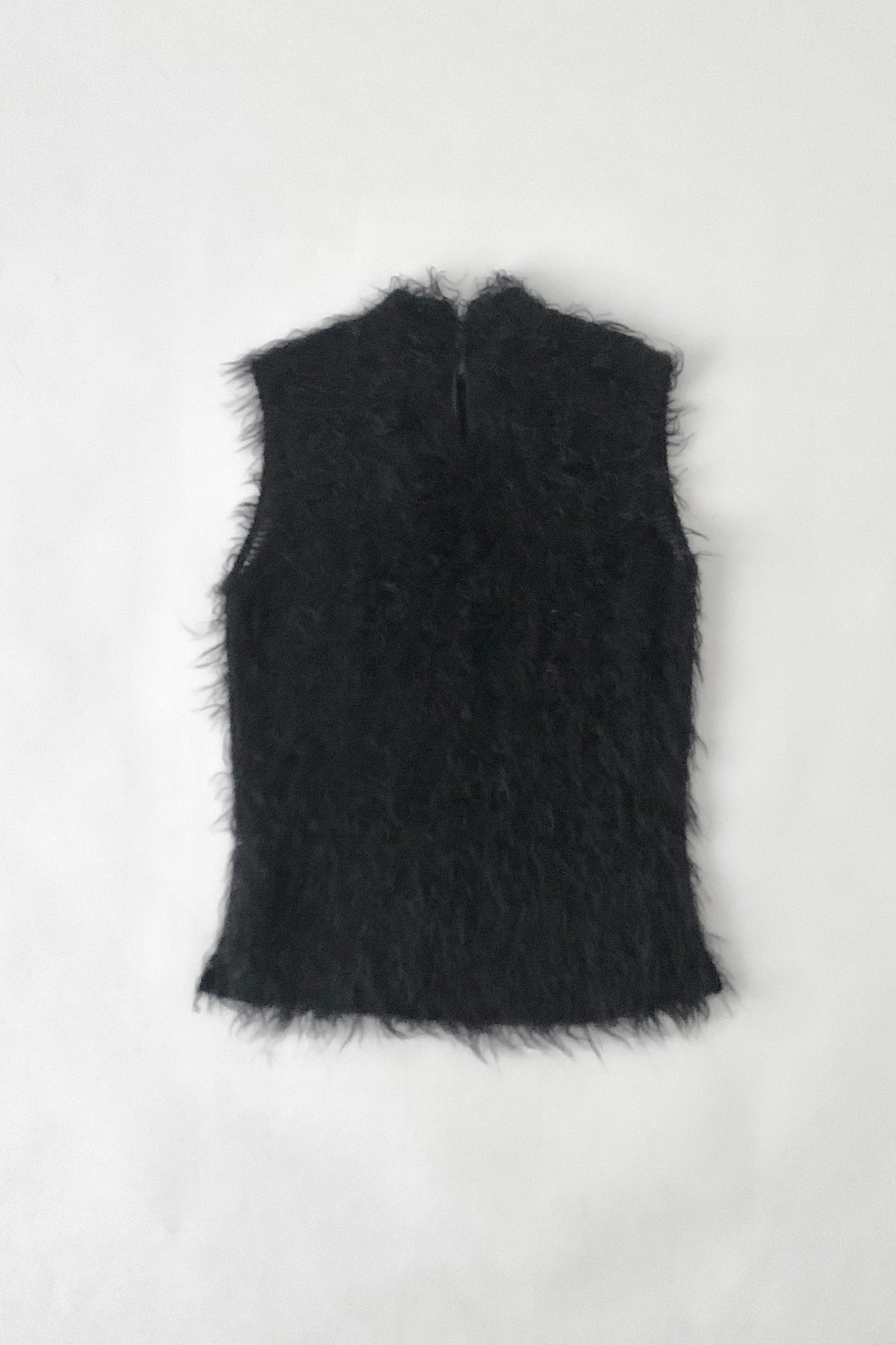 dark purple mohair fur vest