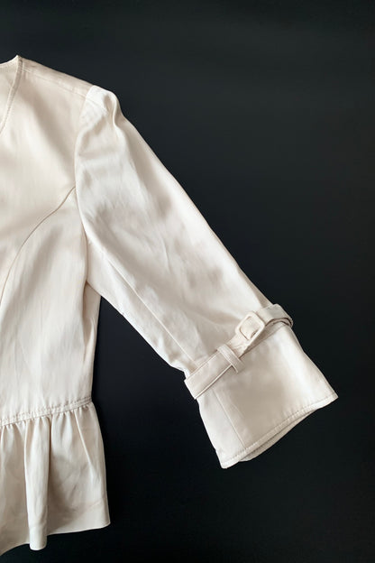 courreges cream satin short jacket