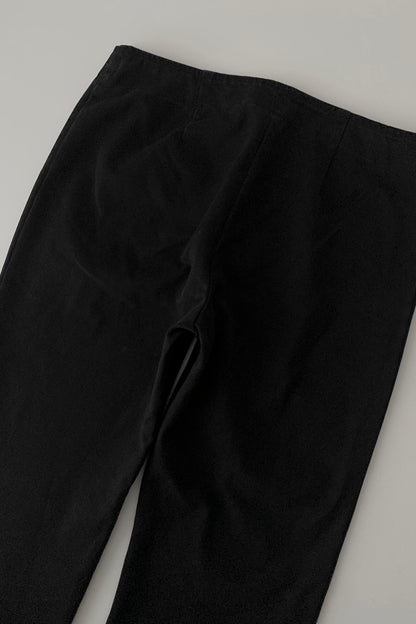 black waist buttons cotton pants
