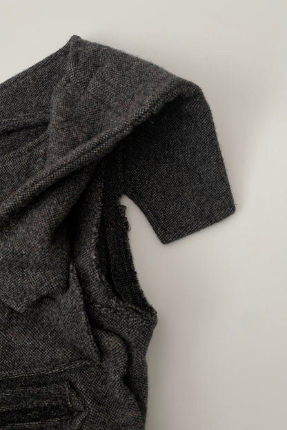 dark gray patchwork wool tops