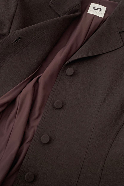 dark brown single breasted jacket